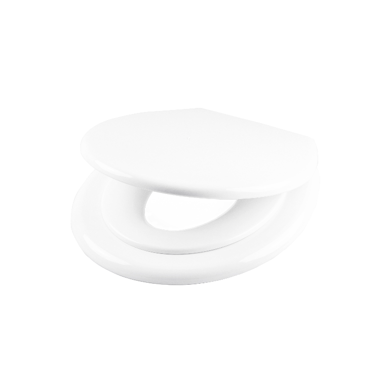 Vit toalettsits universal anpassade för barn - BĂST. CC-mĂ„tt: 76-174mm LĂ€ngd: 405-454mm Bredd: 369mm