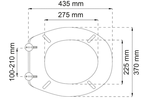 Vit toalettsits universal med trĂ€kĂ€rna - BĂST. CC-mĂ„tt: 100-210mm LĂ€ngd: 435mm Bredd: 370mm