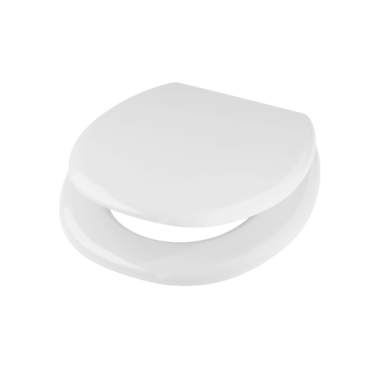 Vit toalettsits universal med trĂ€kĂ€rna - BĂST. CC-mĂ„tt: 100-210mm LĂ€ngd: 435mm Bredd: 370mm