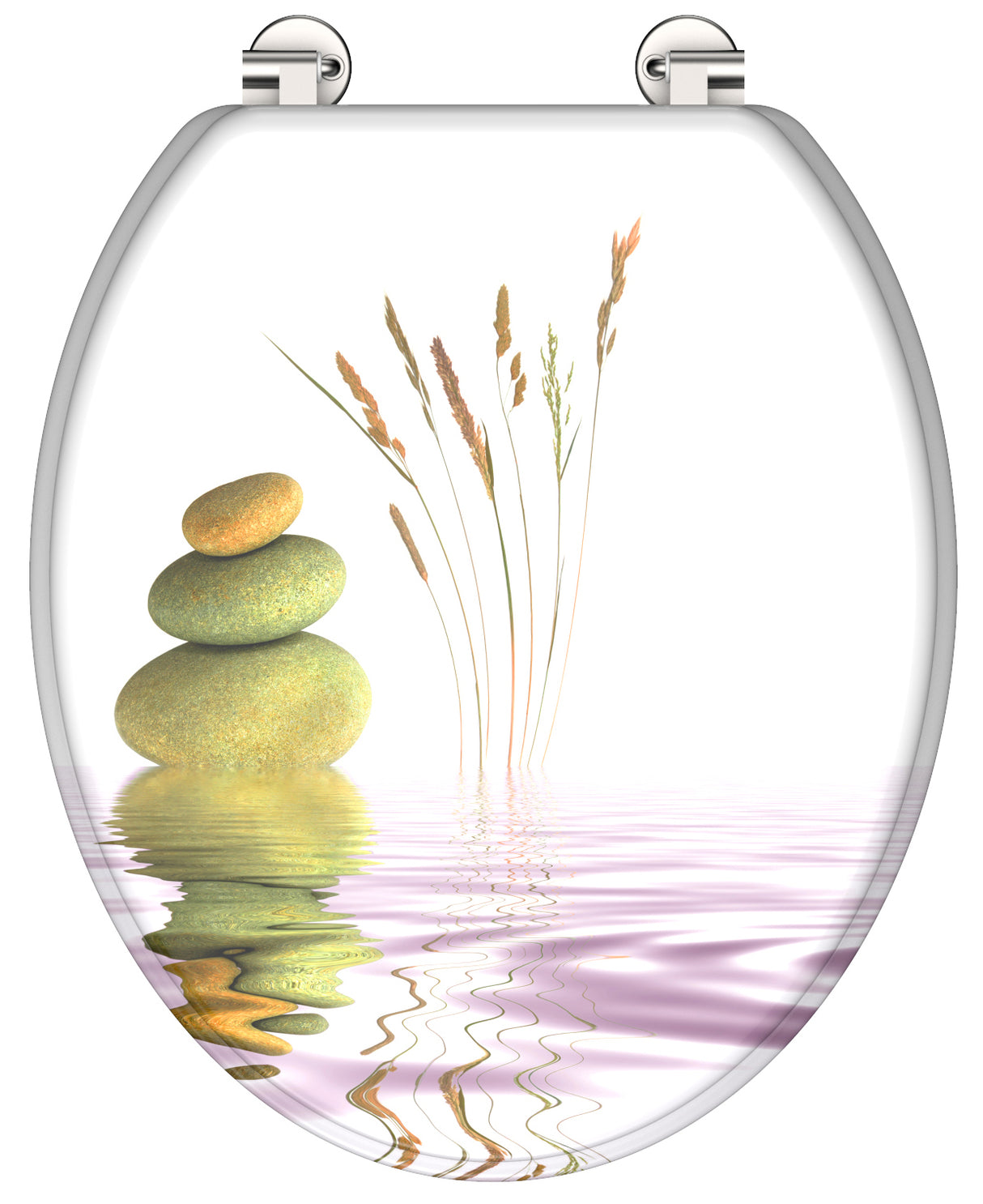 Mönstrad toalettsits universal med trÀkÀrna - BRA. CC-mÄtt: 125-175mm LÀngd: 430-455mm Bredd: 370mm.