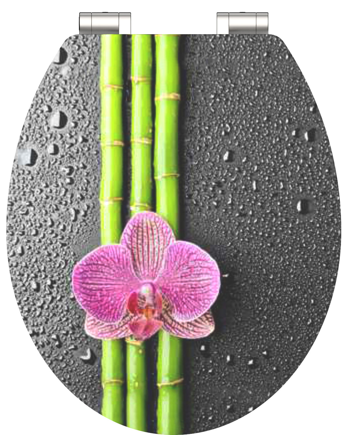 Högblank mönstrad toalettsits universal med trĂ€kĂ€rna - BĂTTRE. CC-mĂ„tt: 130-185mm LĂ€ngd: 425-475mm Bredd: 370mm.