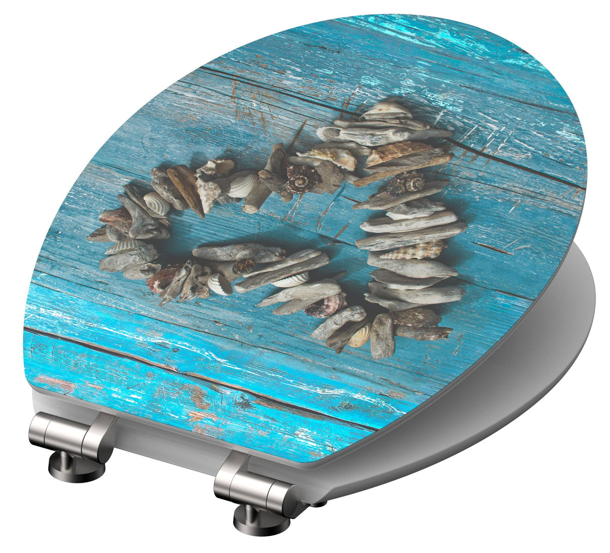 Högblank mönstrad toalettsits universal med trĂ€kĂ€rna - BĂTTRE. CC-mĂ„tt: 130-185mm LĂ€ngd: 425-475mm Bredd: 370mm.