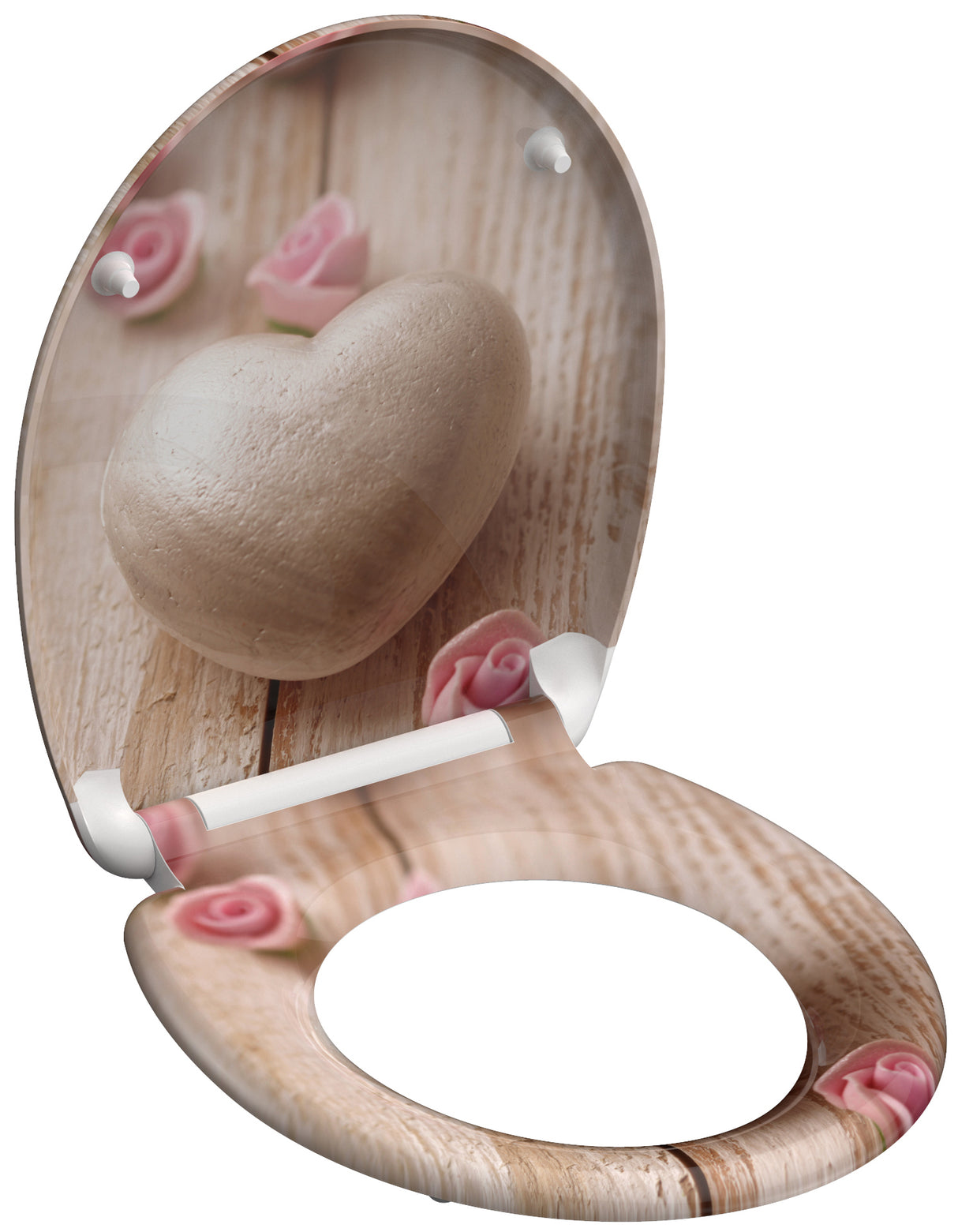 Mönstrad toalettsits universal i Duroplast - BĂST. CC-mĂ„tt: 90-190mm LĂ€ngd: 405-460mm Bredd: 375mm.