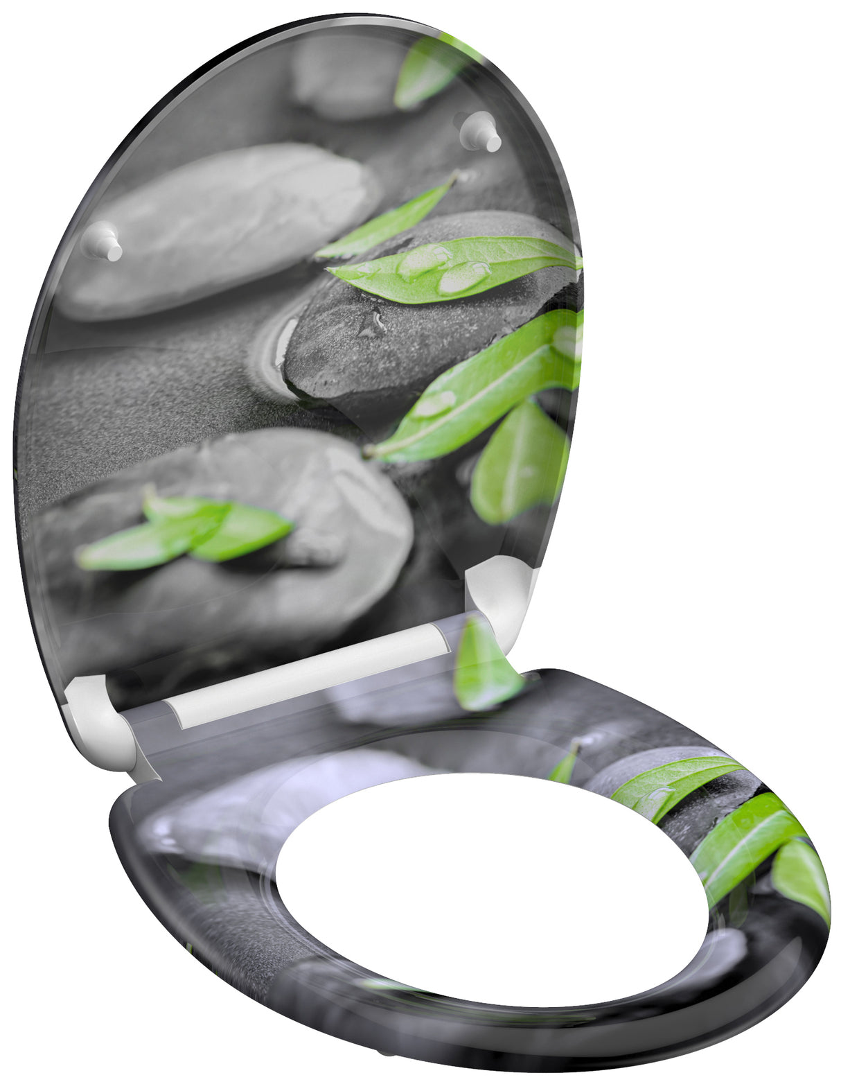 Mönstrad toalettsits universal i Duroplast - BĂST. CC-mĂ„tt: 90-190mm LĂ€ngd: 405-460mm Bredd: 375mm.