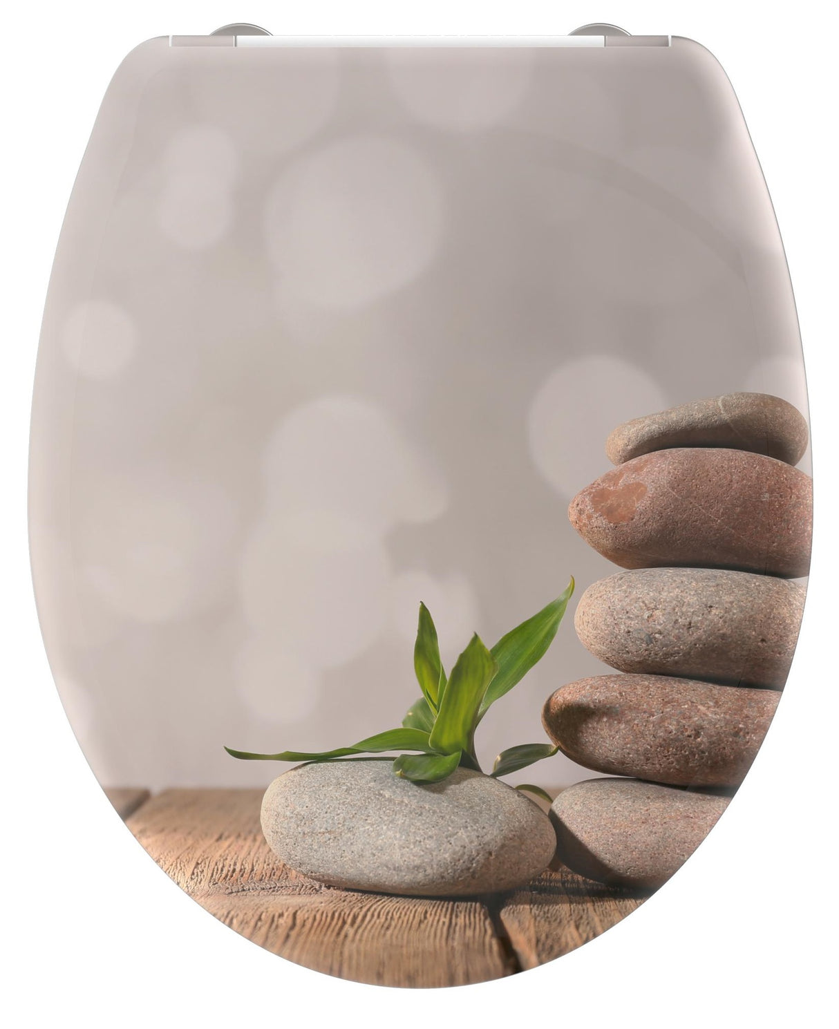 Mönstrad toalettsits universal i Duroplast - BĂST. CC-mĂ„tt: 90-190mm LĂ€ngd: 405-460mm Bredd: 375mm.