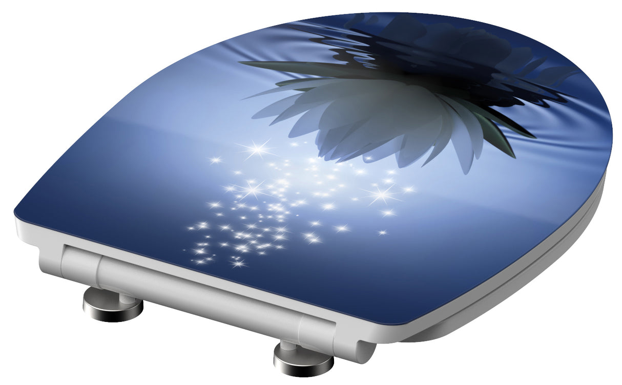 Högblank mönstrad toalettsits universal i Duroplast - BĂST. CC-mĂ„tt: 90-190mm LĂ€ngd: 435-490mm Bredd: 374mm.