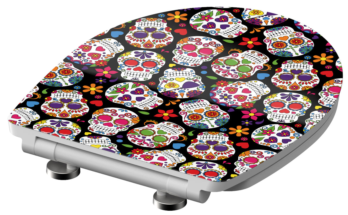 Högblank mönstrad toalettsits universal i Duroplast - BĂST. CC-mĂ„tt: 90-190mm LĂ€ngd: 435-490mm Bredd: 374mm.