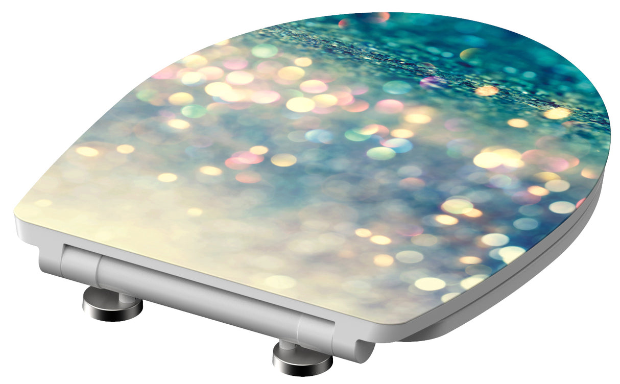 Högblank mönstrad toalettsits universal i Duroplast - BĂST. CC-mĂ„tt: 90-190mm LĂ€ngd: 435-490mm Bredd: 374mm.