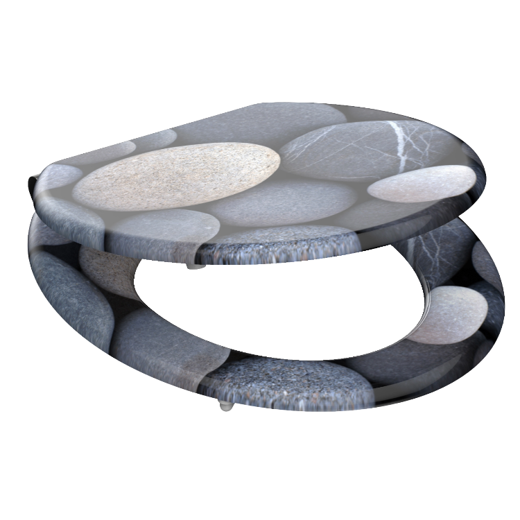 Mönstrad toalettsits universal med trĂ€kĂ€rna - BĂTTRE. CC-mĂ„tt: 130-185mm LĂ€ngd: 425-475mm Bredd: 375mm.