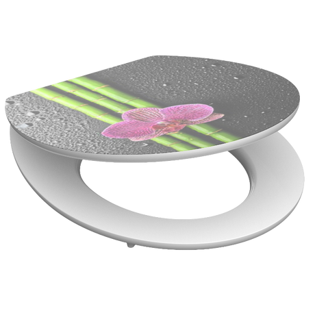 Högblank mönstrad toalettsits universal med trĂ€kĂ€rna - BĂTTRE. CC-mĂ„tt: 130-185mm LĂ€ngd: 425-475mm Bredd: 370mm.