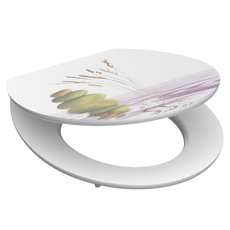 Högblank mönstrad toalettsits universal med trĂ€kĂ€rna - BĂTTRE. CC-mĂ„tt: 130-185mm LĂ€ngd: 425-475mm Bredd: 370mm.