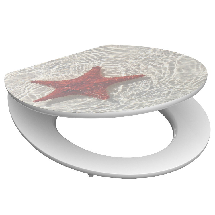 Högblank mönstrad toalettsits universal med trĂ€kĂ€rna - BĂTTRE. CC-mĂ„tt: 130-185mm LĂ€ngd: 425-475mm Bredd: 370mm.