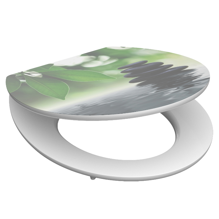 Högblank mönstrad toalettsits universal med trĂ€kĂ€rna - BĂTTRE. CC-mĂ„tt: 130-185mm LĂ€ngd: 425-475mm Bredd: 370mm.