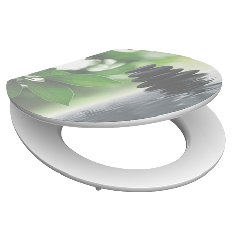 Högblank mönstrad toalettsits universal med trĂ€kĂ€rna - BĂTTRE. CC-mĂ„tt: 130-185mm LĂ€ngd: 425-475mm Bredd: 370mm.
