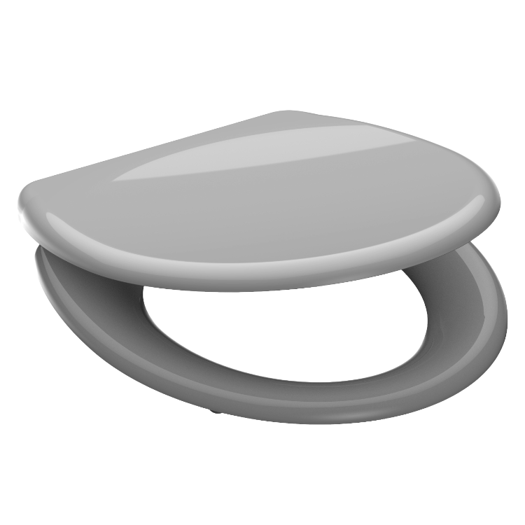 GrĂ„ toalettsits universal i Duroplast - BĂST. CC-mĂ„tt: 90-190mm LĂ€ngd: 405-460mm Bredd: 375mm.