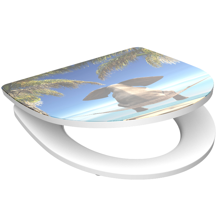 Högblank mönstrad toalettsits universal i Duroplast - BĂST. CC-mĂ„tt: 90-190mm LĂ€ngd: 435-490mm Bredd: 374mm.