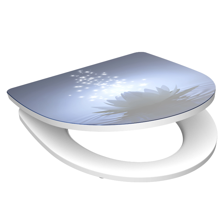 Högblank mönstrad toalettsits universal i Duroplast - BĂST. CC-mĂ„tt: 90-190mm LĂ€ngd: 435-490mm Bredd: 374mm.