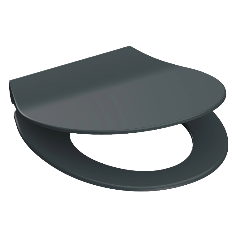 Antracit slimmad toalettsits universal i Duroplast - BĂST. CC-mĂ„tt: 70-190mm LĂ€ngd: 415-455mm Bredd: 380mm.