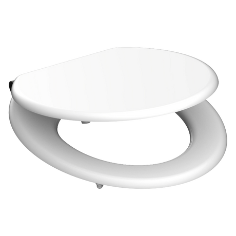 Vit toalettsits universal med trĂ€kĂ€rna - BĂTTRE. CC-mĂ„tt: 110-200mm LĂ€ngd: 425-475mm Bredd: 380mm.