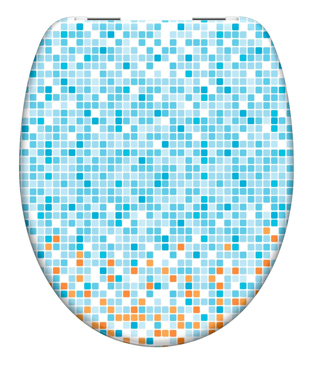 Mönstrad toalettsits universal i Duroplast - BĂTTRE. CC-mĂ„tt: 125-210mm LĂ€ngd: 445mm Bredd: 372mm.
