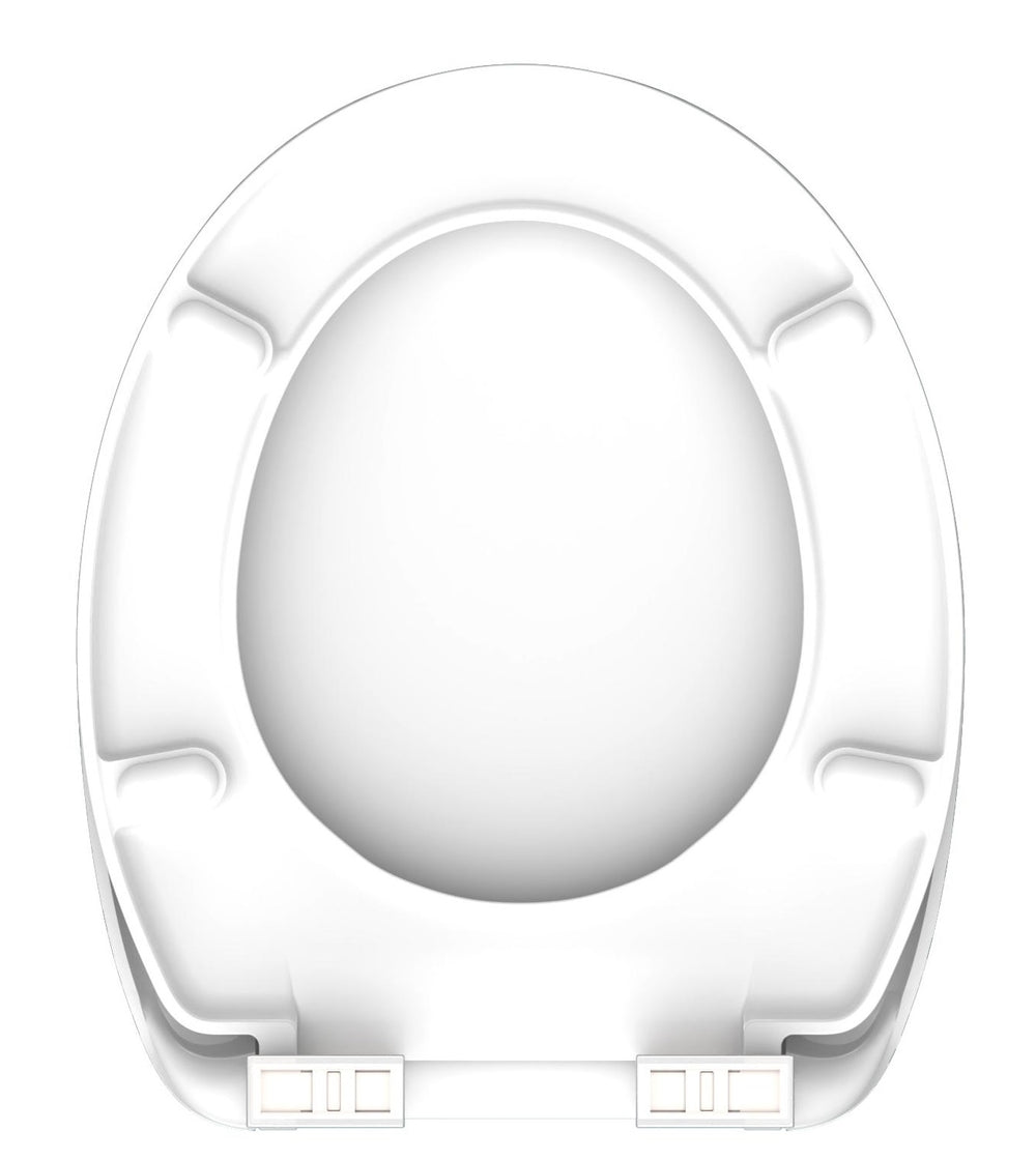 Mönstrad toalettsits universal i Duroplast - BÄTTRE. CC-mått: 125-210mm Längd: 445mm Bredd: 372mm.