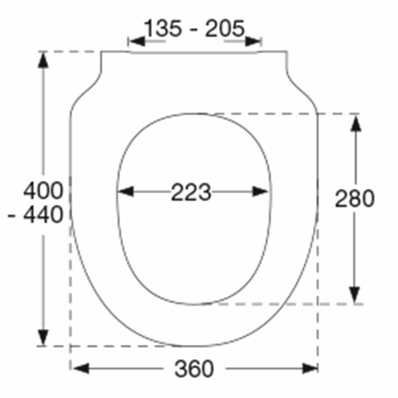 Vit slimmad toalettsits för Geberit - BÄST