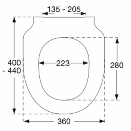 Vit slimmad toalettsits för Geberit - BÄST