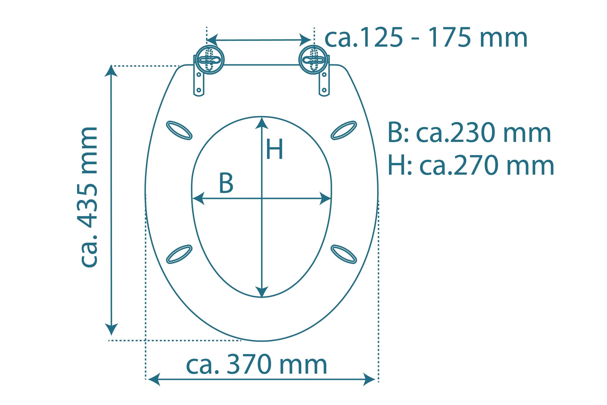 Mönstrad toalettsits universal med träkärna - BRA. CC-mått: 125-175mm Längd: 430-455mm Bredd: 370mm.