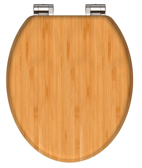 Toalettsits universal i Bambu - BÄTTRE. CC-mått: 145-180mm Längd: 425mm Bredd: 370mm.