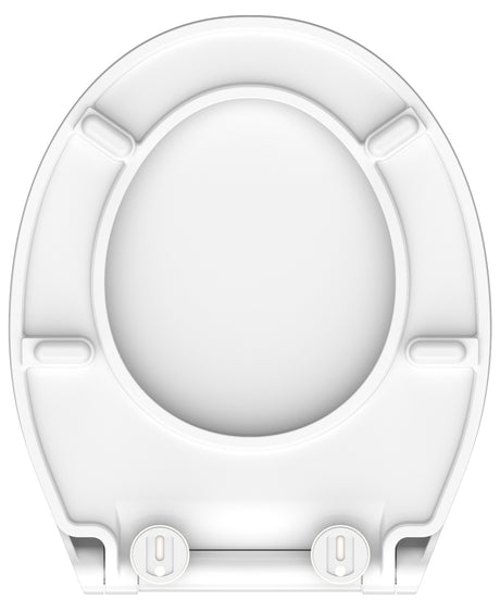 Vit slimmad toalettsits universal i Duroplast - BÄST. CC-mått: 70-190mm Längd: 415-455mm Bredd: 380mm.