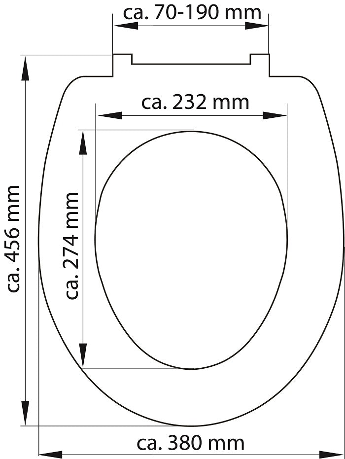 Antracit slimmad toalettsits universal i Duroplast - BÄST. CC-mått: 70-190mm Längd: 415-455mm Bredd: 380mm.