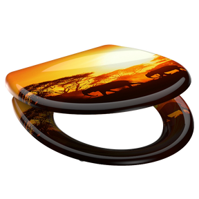 Mönstrad toalettsits universal i Duroplast - BÄST. CC-mått: 90-190mm Längd: 405-460mm Bredd: 375mm.