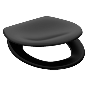 Mattsvart toalettsits universal i Duroplast - BÄST. CC-mått: 89-191mm Längd: 415-455mm Bredd: 371mm.
