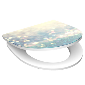 Högblank mönstrad toalettsits universal i Duroplast - BÄST. CC-mått: 90-190mm Längd: 435-490mm Bredd: 374mm.