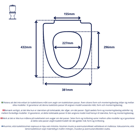 Vit toalettsits för IFÖ (Proppbeslag) - BRA